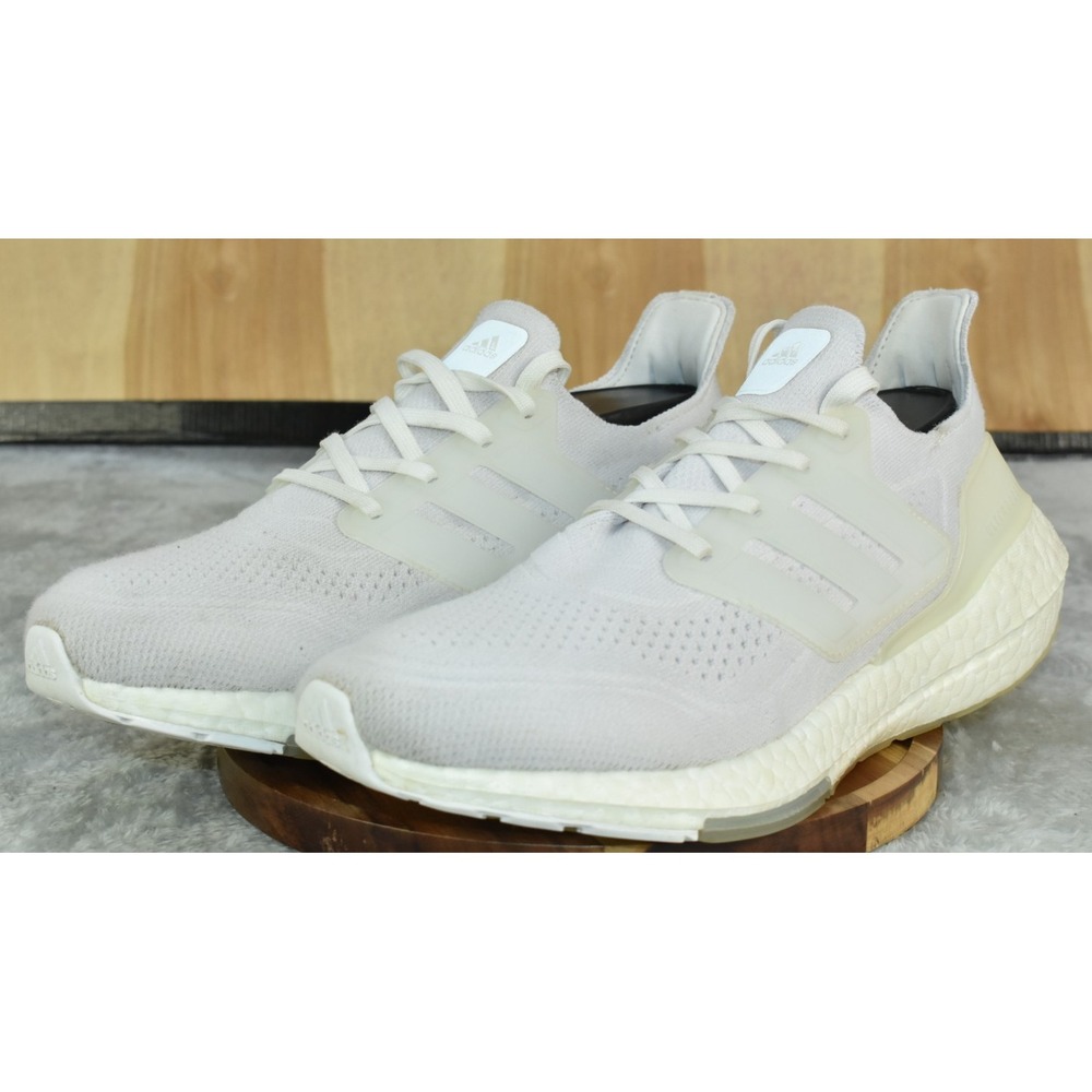 Adidas Ultraboost 21 Men Shoes Size 7.5 US Triple White Running Sneakers FY0379